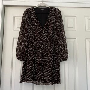 Madewell Petite (Re)sourced Georgette Button-Front Mini Dress in Adorable Ditsy